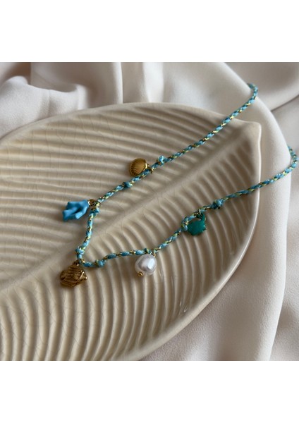 Mavi Ipli Charm Kolye