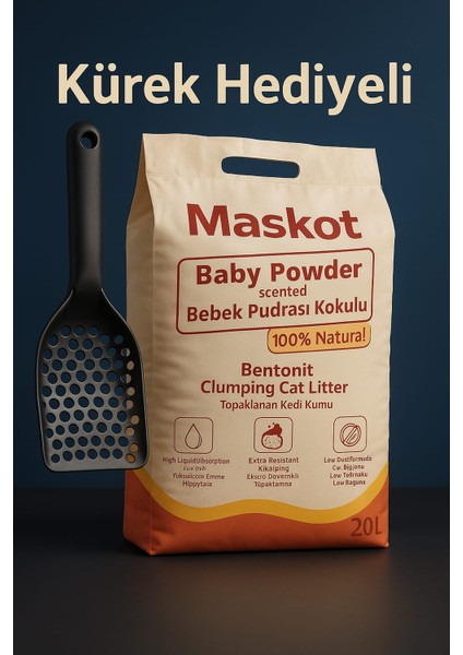 Kedi Kumu Pudra Kokulu 20 Lt Kürek Hediyeli