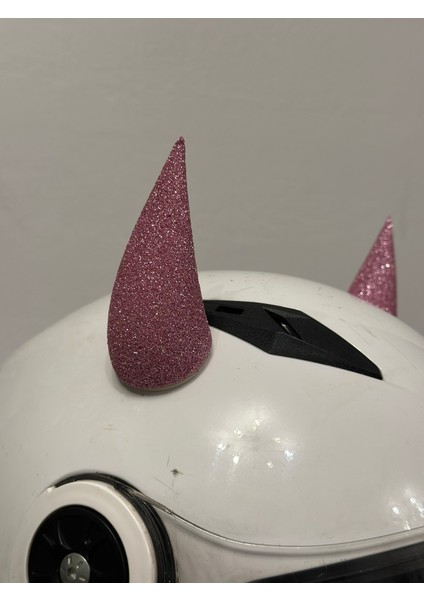 Motor & Motosiklet Pembe Simli Şeytan Boynuzu Kask Dış Aksesuar indirimleri