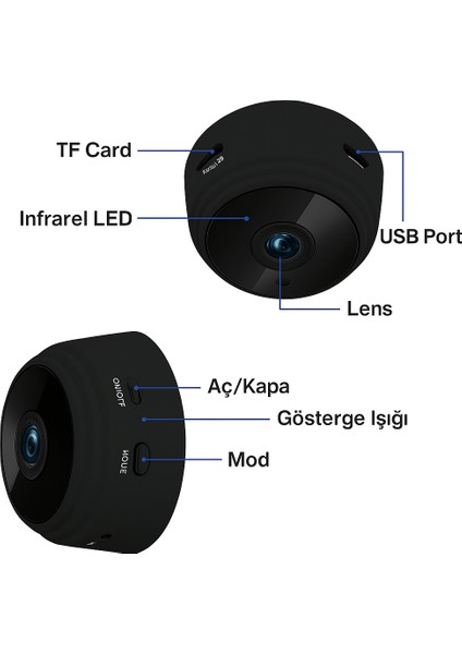 Mini Kablosuz Hd Güvenlik Kamerası – 1080P Çözünürlük | Wifi | Gece Görüşlü | Ev & Ofis Için Ideal fiyatları