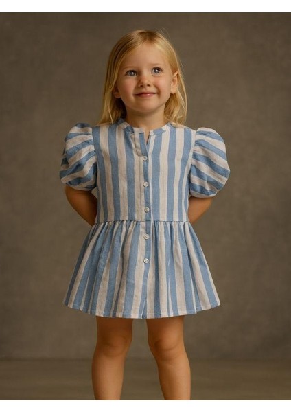 Kız Çocuk Çizgili Gömlek Elbise modelleri