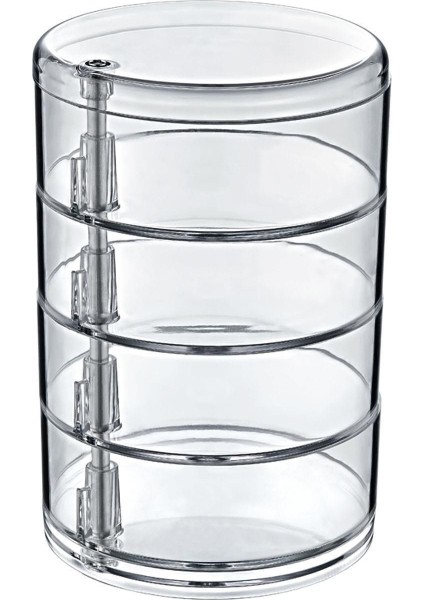 4 Katlı Silindir Takı ve Makyaj Organizeri, Şık ve Fonksiyonel Saklama Kutusu modelleri