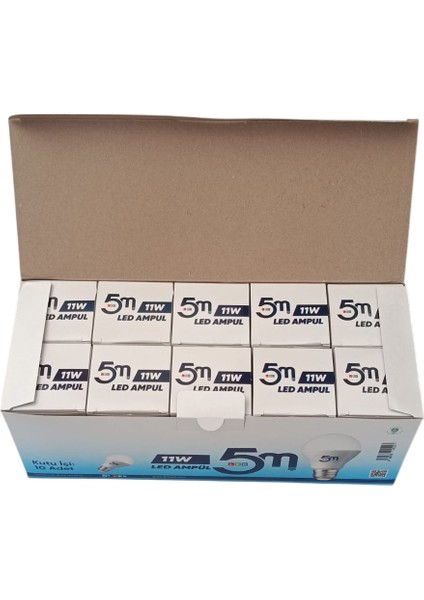11W LED Ampul (Beyaz Işık) 6500K/990 Lümen (10 Adet) modelleri