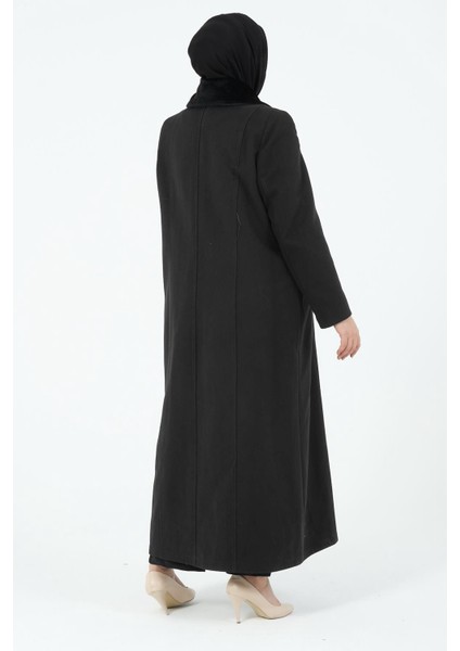 Bengül Kadın Büyük Beden Astarlı Tesettür Kaşe Manto fiyatları