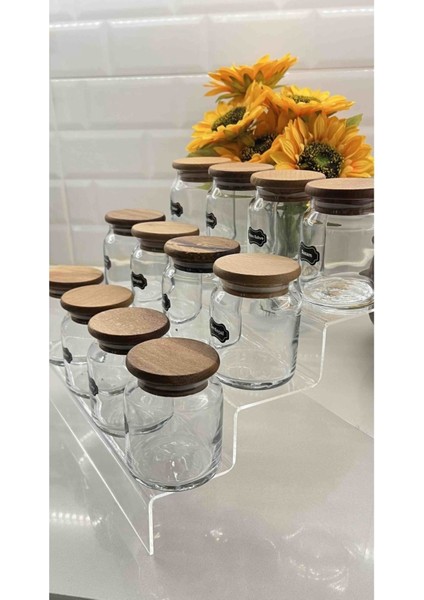 Şeffaf 3 Katlı Pleksi Merdiven Standı, 30CM, Makyaj ve Dekor Kullanımına Uygun modelleri