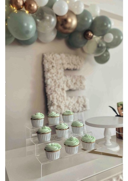 Şeffaf 3 Katlı Pleksi Merdiven Standı, 30CM, Makyaj ve Dekor Kullanımına Uygun fırsatları