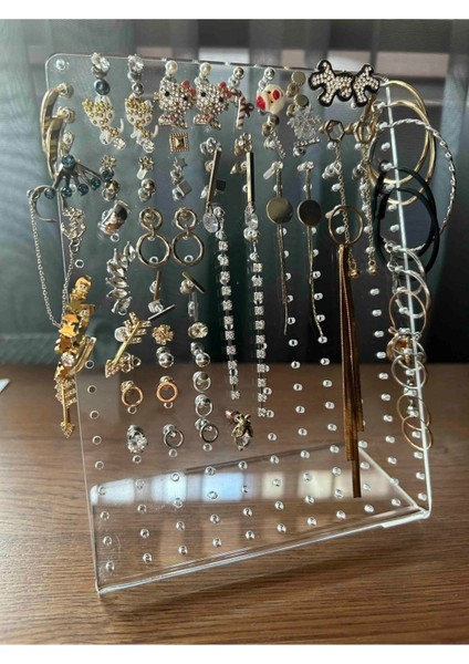 Yeşil Pleksi Küpe ve Takı Standı, Şık ve Kullanışlı Tasarım.