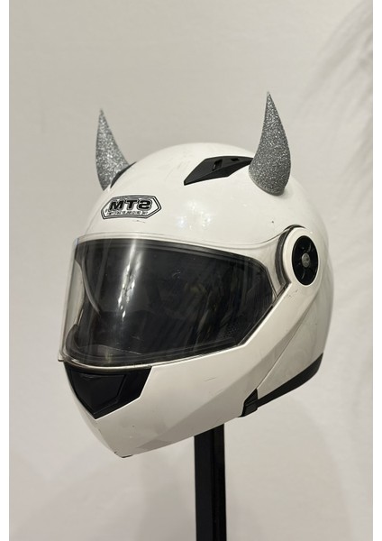 Motor & Motosiklet Gümüş Simli Şeytan Boynuzu Kask Dış Aksesuar fiyatları