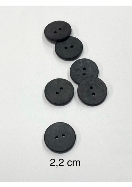 Kokonat Düğme Özel Boyama Siyah Renk 6'lı Set 2,2 cm modelleri