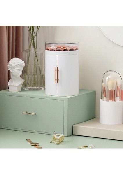 Beyaz Çok Fonksiyonlu Makyaj ve Takı Düzenleyici Seti