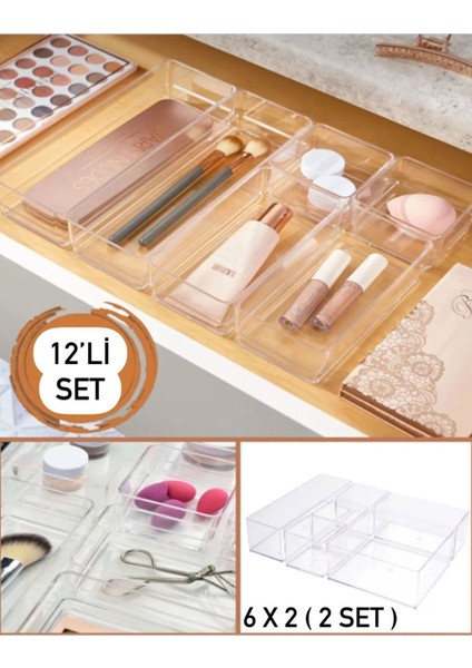 12 Parça Turuncu Takı ve Makyaj Düzenleyici Seti (2 x 216) Kalem ve Aksesuar Organizer fiyatları