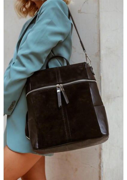 Siyah Nubuk Deri Lilly-S Kadın Sırt ve Omuz Çantası indirimleri