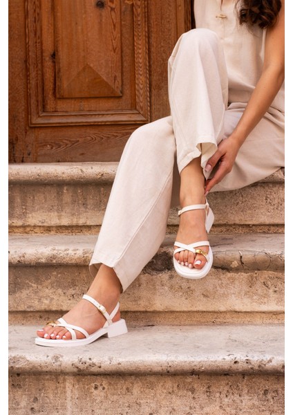 Elit BTLP01 Kadın Düz Sandalet Beyaz fiyatları