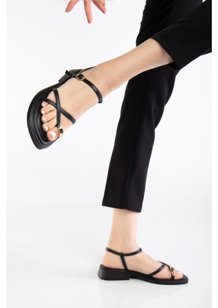 Elit BTLP01 Kadın Düz Sandalet Siyah fiyatları