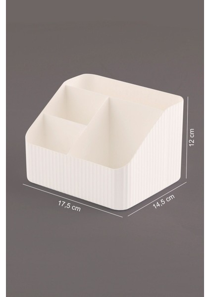 Beyaz Çok Bölmeli Makyaj ve Kozmetik Düzenleme Kutusu