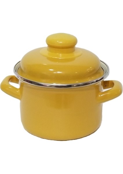 -Alev 12 cm Derin Tencere Emaye 0,90 Lt Sarı