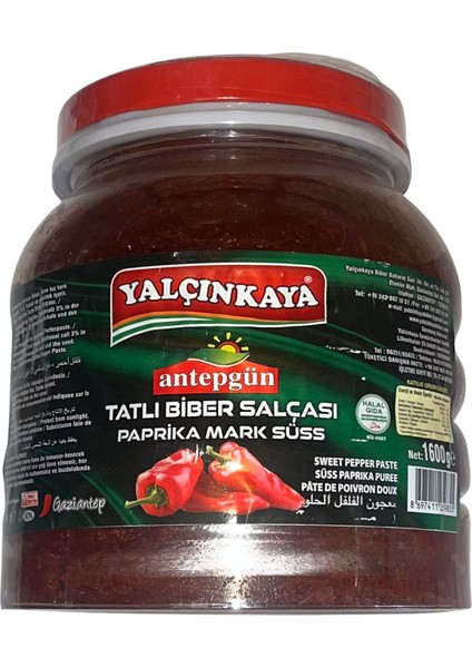 Antepgün Tatlı Biber Salçası 1600 gr Türkiye Menşeli Lezzetli Sos