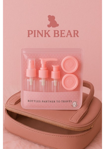 7'li Seyahat Boyu Doldurulabilir Şişe ve Kavanoz Seti, Çok Renkli