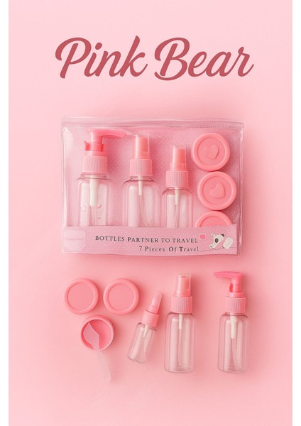 7'li Seyahat Boyu Doldurulabilir Şişe ve Kavanoz Seti, Çok Renkli fiyatları