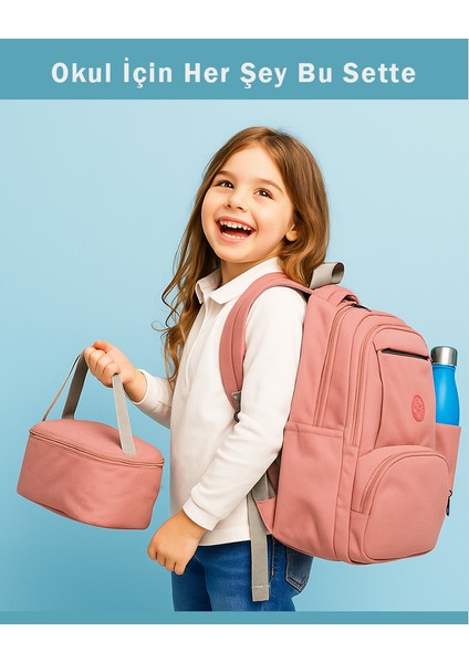 Ilkokul Çantası 3’lü Set -Sırt Çantası Beslenme Kalemlik 8581 fiyatları