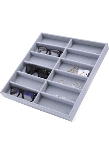 Yerli Havana Süet Gözlük Standı, 36-38 Cm, Gri, Çekmece Içi Organizer