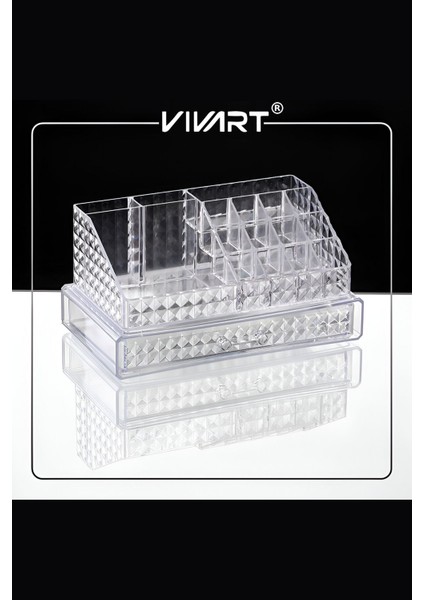 Şeffaf Çekmeceli Akrilik Makyaj Malzeme Organizeri, Beyaz, Kullanışlı ve Şık Tasarım fırsatları