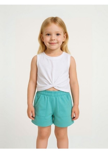 Kız Çocuk Pamuklu Cepli Şort