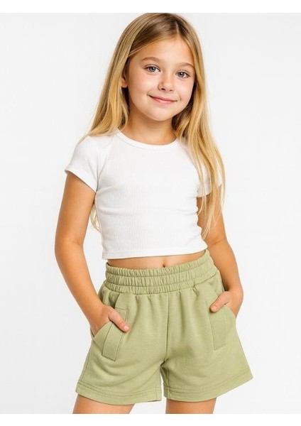 Kız Çocuk Pamuklu Cepli Şort modelleri