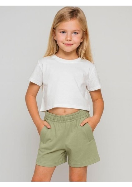 Kız Çocuk Pamuklu Cepli Şort fırsatları