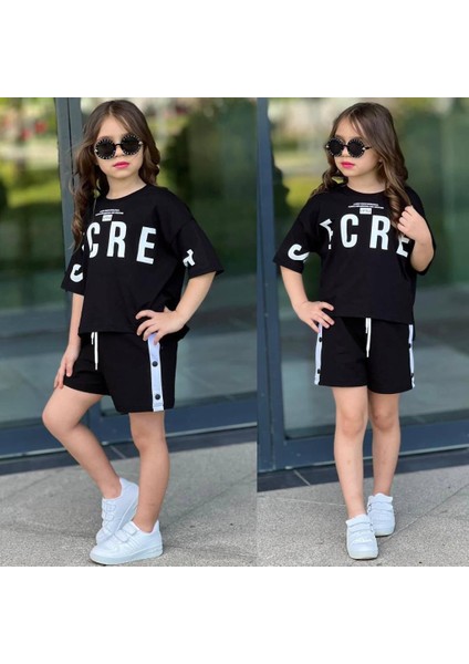 Kız Çocuk Kısa Kol Şort Takım 7217Sİ