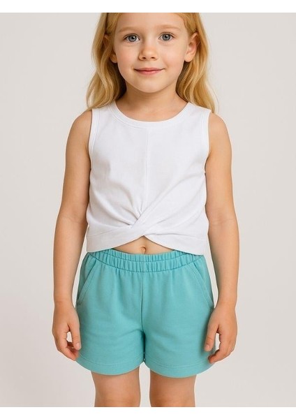 Kız Çocuk Pamuklu Cepli Şort modelleri
