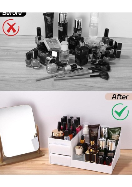Şık Beyaz Çekmeceli Makyaj ve Kozmetik Organizer modelleri