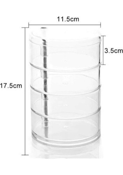 4 Katlı Dönebilen Silindir Takı ve Makyaj Organizer, Beyaz modelleri