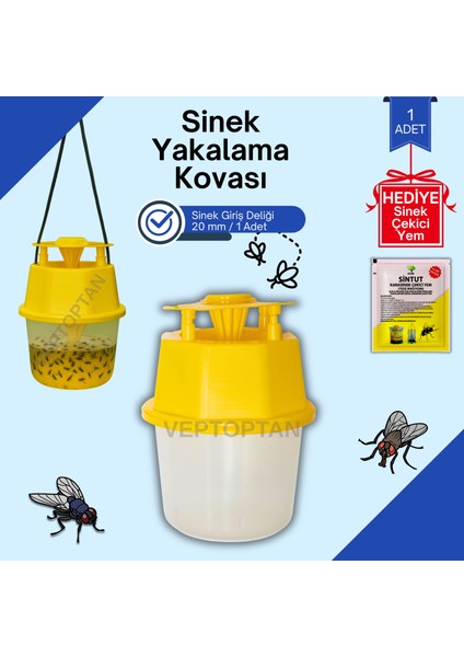 Karasinek Tuzağı Kova Kara Sinek Öldürücü Ahır Bahçe Çiftlik Restorant Açık Alana Uygun Sintut