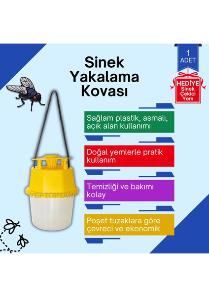 Karasinek Tuzağı Kova Kara Sinek Öldürücü Ahır Bahçe Çiftlik Restorant Açık Alana Uygun Sintut fırsatları