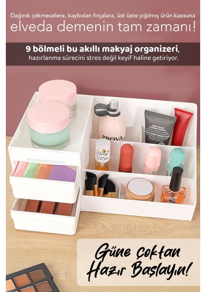 Iki Parça Çok Amaçlı Makyaj ve Takı Düzenleyici Beyaz indirimleri