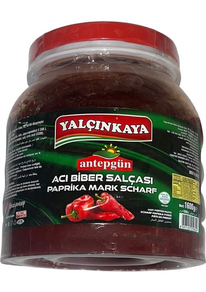 Antepgün Acı Biber Salçası 1600 gr Türkiye Menşeli Lezzetli Sos