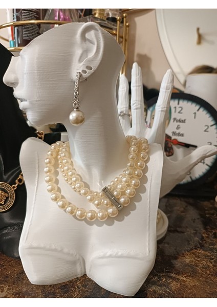 Beyaz 21CM Dekoratif Takı ve Yüzük Organizer Manken Teşhir Standı fiyatları