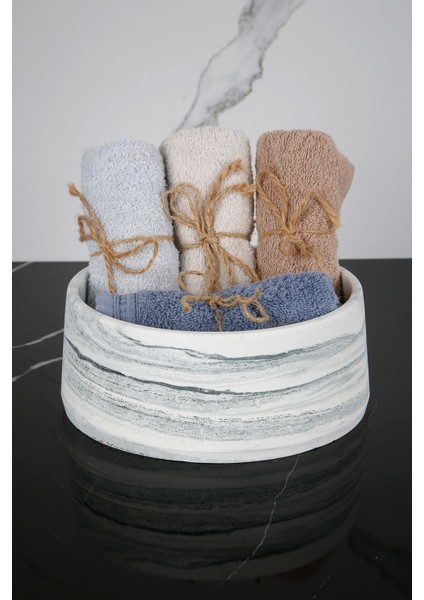 Beton Dekoratif El Yapımı Kase Çok Amaçlı Düzenleyici Havluluk Takılık 20 cm