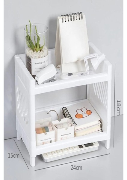 Çift Katlı Çok Amaçlı Makyaj ve Takı Düzenleyici Organizer Beyaz fiyatları