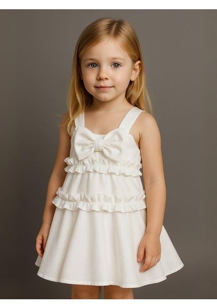 Kız Çocuk Askılı Fiyonklu Elbise fiyatları