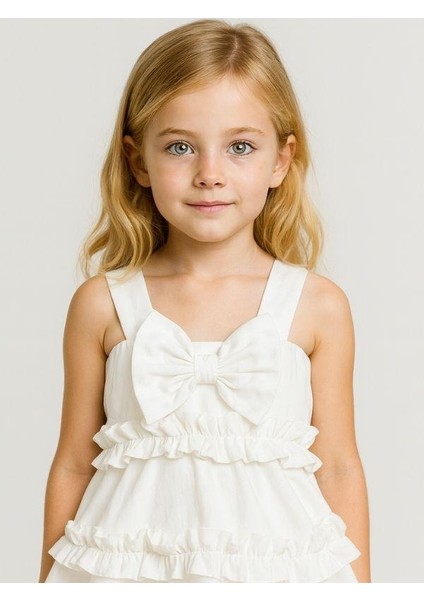 Kız Çocuk Askılı Fiyonklu Elbise indirimleri