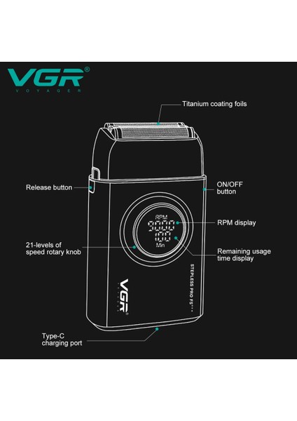 Vgr V-378 Profesyonel Yüksek Hızlı Folyo Tıraş Makinesi - Kırmızı ve Siyah Renk Seçenekleriyle fırsatları