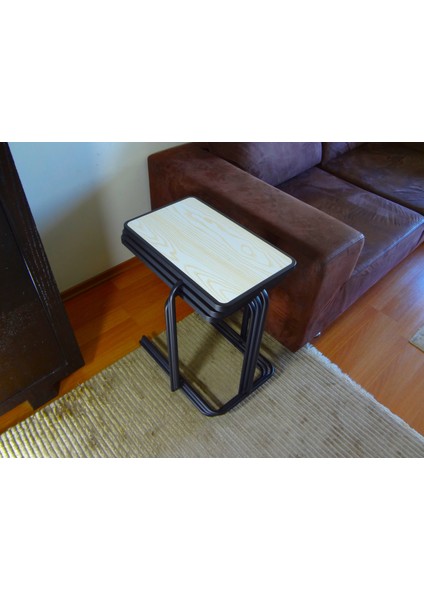 Zigon Sehpa Aynı Ebatta Yan Sehpa Laptop Servis Sehpası C Sehpa 3'lü Gold