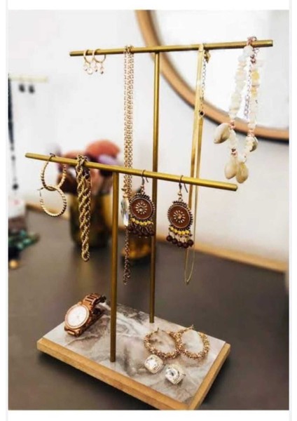 Turkuaz Metal Dekoratif Takı Standı 2'li T Model, Şık ve Kullanışlı Tasarım fırsatları