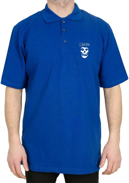 Misfits Polo Yaka Mavi Tişört