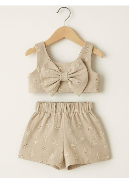 Kız Çocuk Crop Müslin Şortlu Takım modelleri