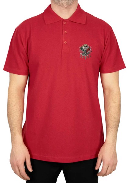 Osmanlı Arma Polo Yaka Kırmızı Tişört