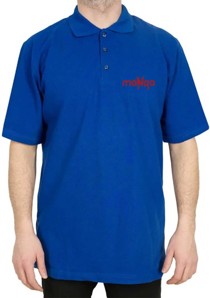 Manga Polo Yaka Mavi Tişört