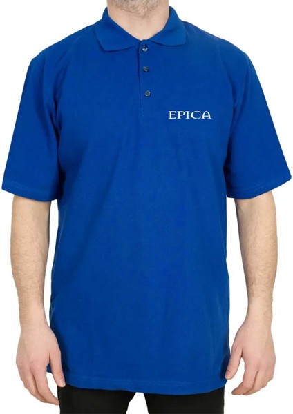 Epica Logo Polo Yaka Mavi Tişört